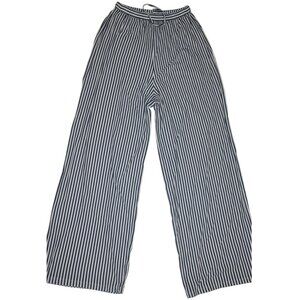 Emerson Lang Blue & White Striped WideLeg Beach Pants Coastal Nautical Aesthetic
